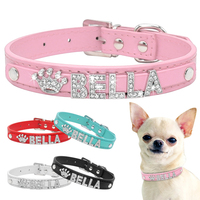 Bling Rhinestone szczeniaczek obroże spersonalizowane małe pieski Chihuahua kołnierz niestandardowy naszyjnik darmowe nazwa Charms akcesoria dla zwierząt 1